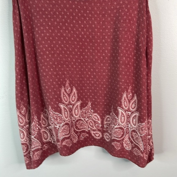 HARLOW Paisley Print Flowy Cami Tank Top Burgundy Adjustable Beachy Boho Size XL - Picture 4 of 11